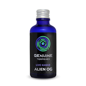 Genuine Terpenes bottle with Alien OG