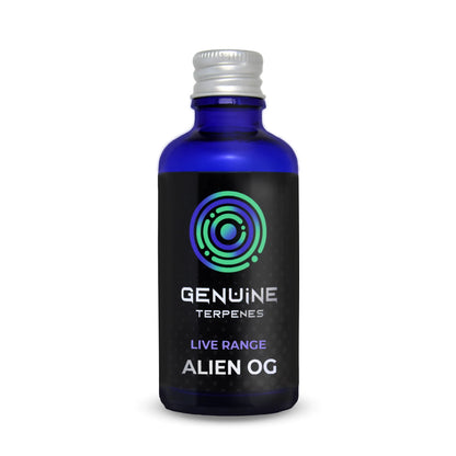 Genuine Terpenes bottle with Alien OG