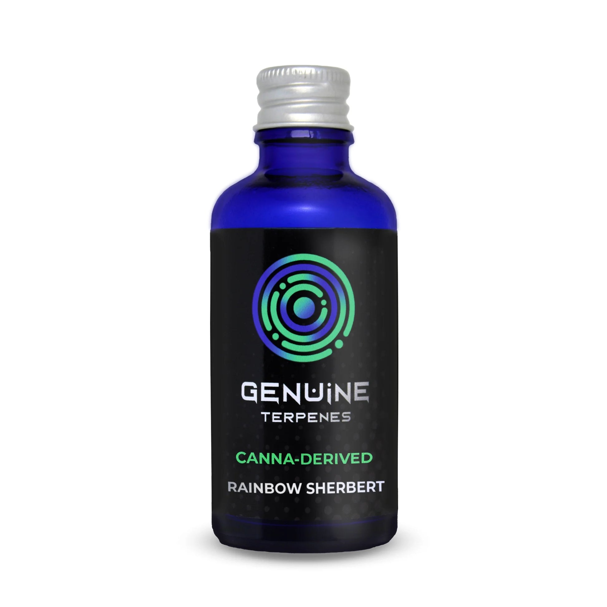 Genuine Terpenes bottle with Rainbow Sherbert canna derived flavour terpenes